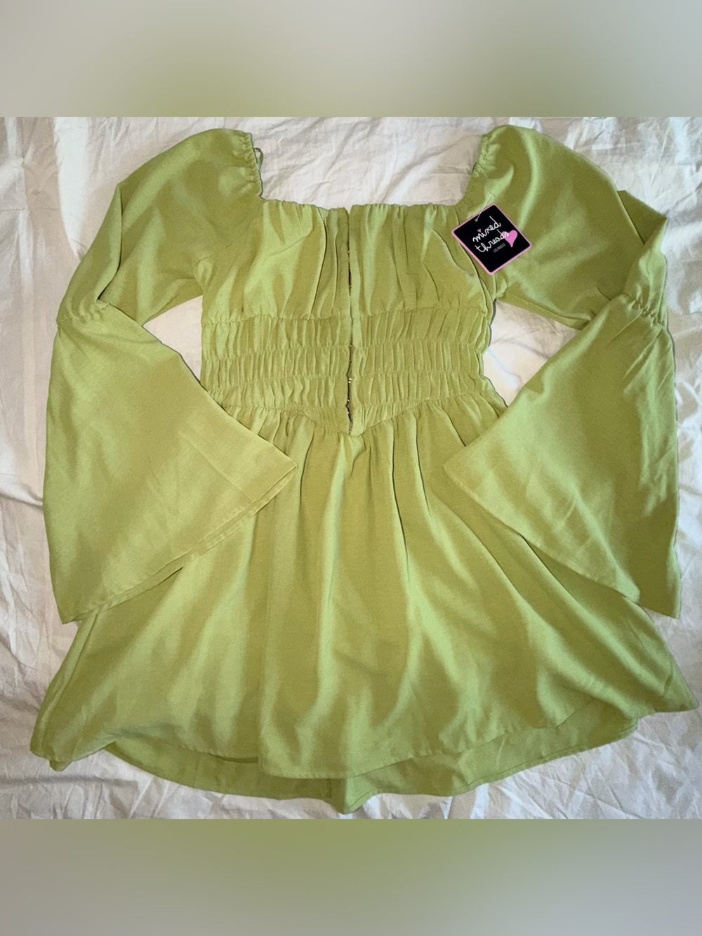 Mixed Threads Long Sleeve Square-Neck Smocked Dress - Picture 8 of 15